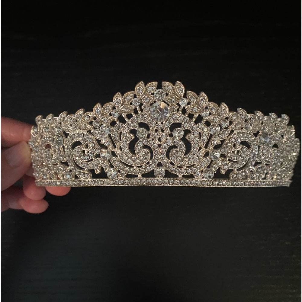 Rhodium and Rhinestone Diadem